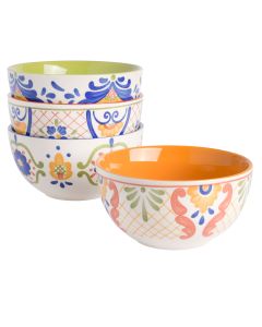 Laurie Gates Tierra 4 Piece 6 Inch Stoneware Cereal Bowl Set in Assorted Designs